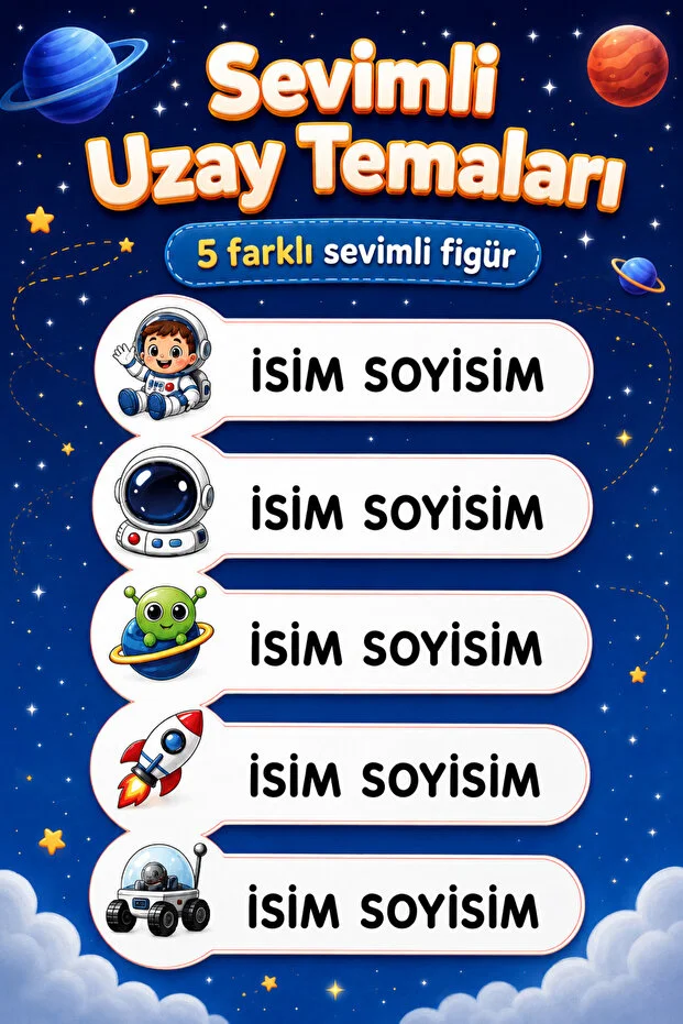 Erkek Çocuk Okul İsim Etiketi 75 Adet Uzay Astronot Temalı Defter Kitap Kalem Etiket Seti Erkek Çocuk Okul İsim Etiketi 75 Adet Uzay Astronot Temalı Defter Kitap Kalem Etiket Seti